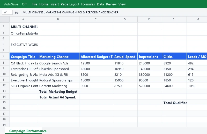 Multi-Channel Marketing Campaign ROI & Performance Tracker