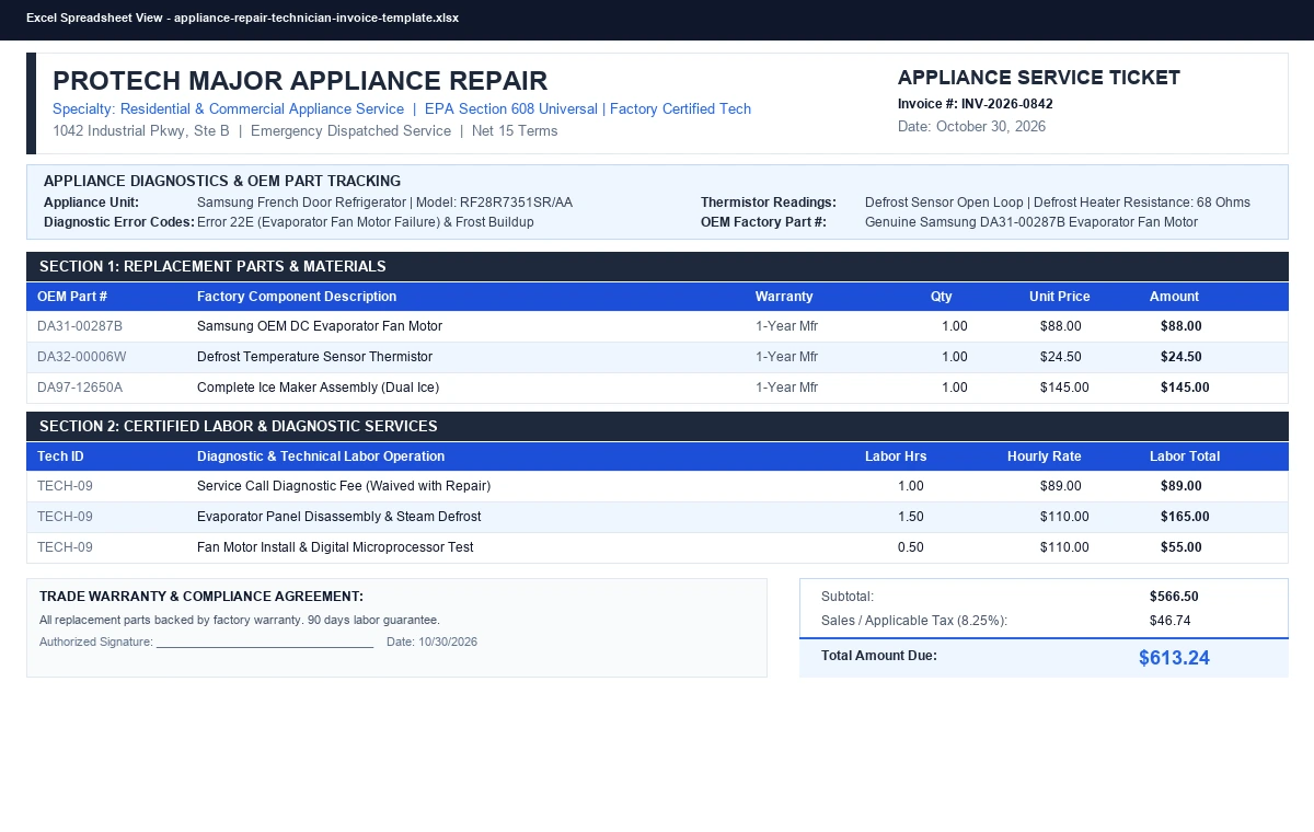 Preview of Independent Contractor Invoice & Draw Billing Template
