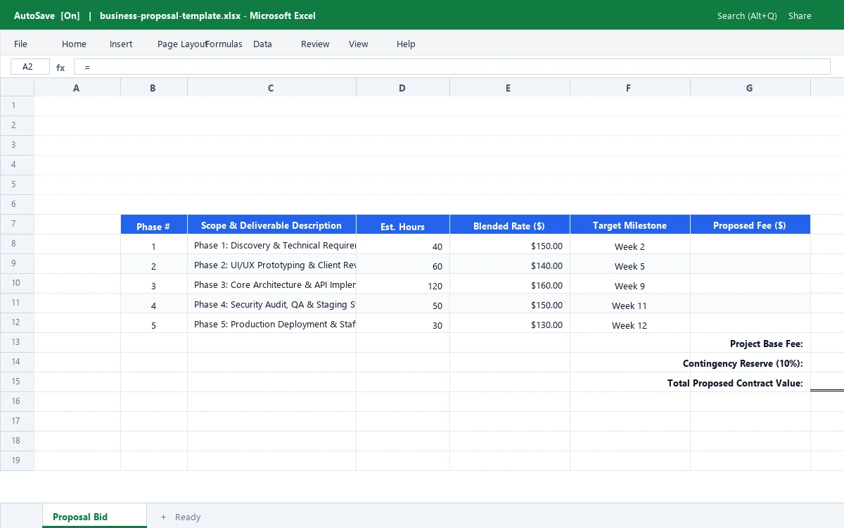 Business Proposal & Project Bid Quotation Template