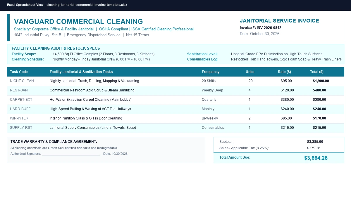 Preview of Independent Contractor Invoice & Draw Billing Template