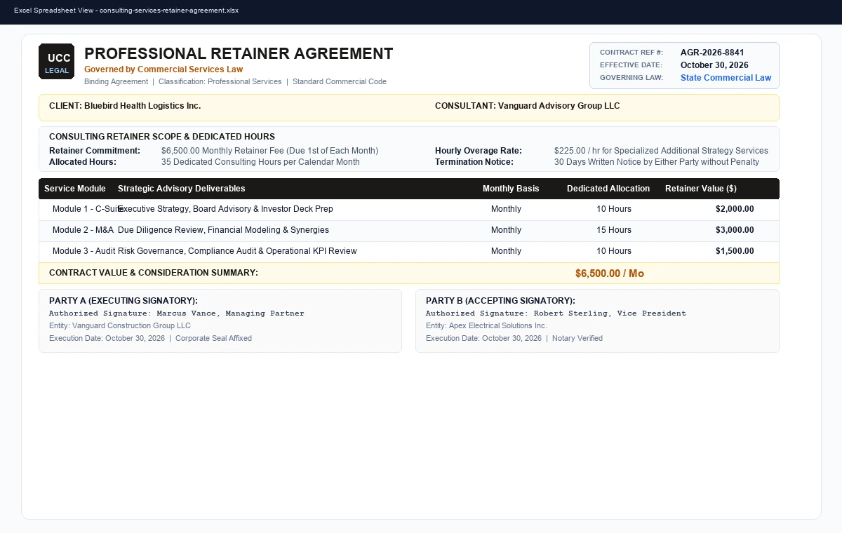Consulting Services Retainer Agreement Template