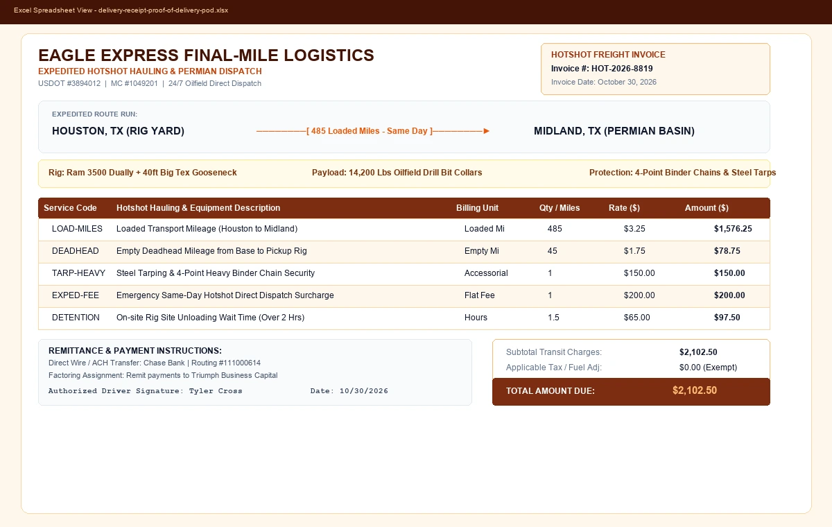Proof of Delivery (POD) & Delivery Receipt Template