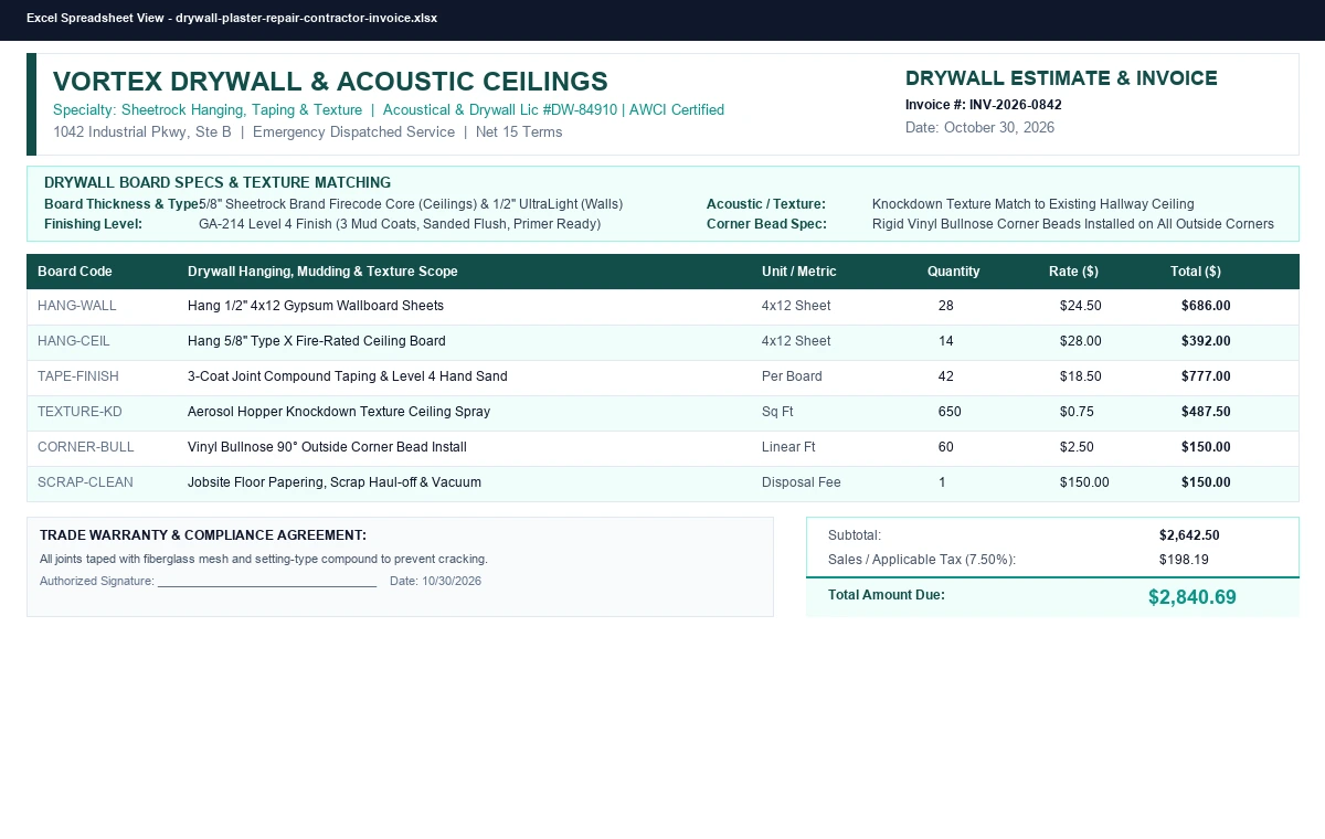 Preview of Independent Contractor Invoice & Draw Billing Template