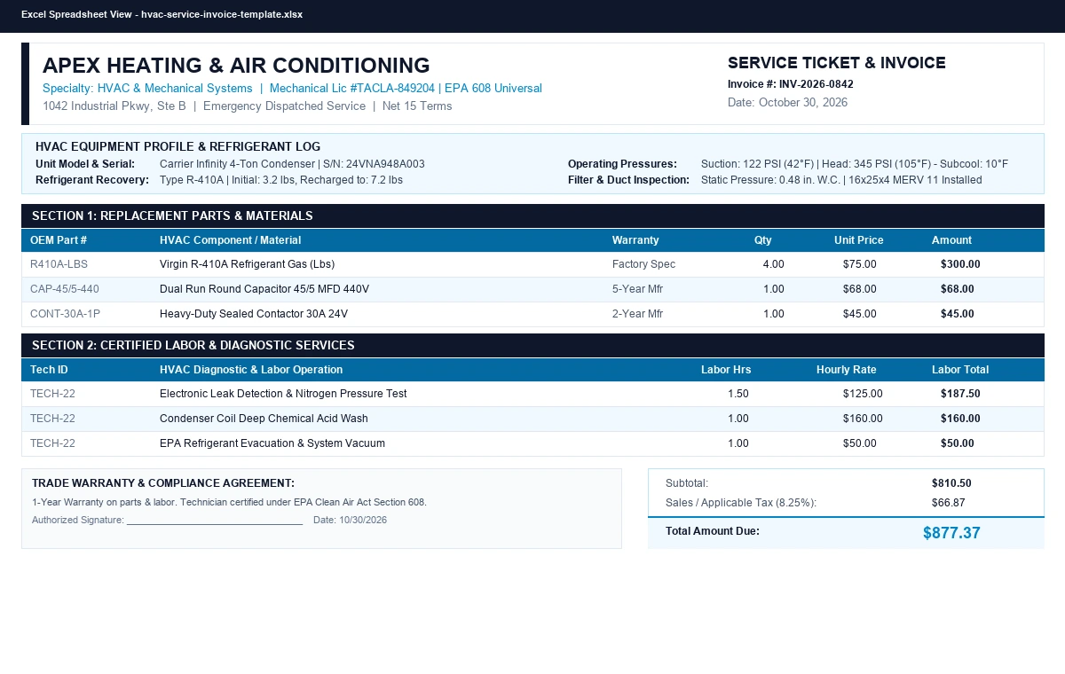Preview of Independent Contractor Invoice & Draw Billing Template