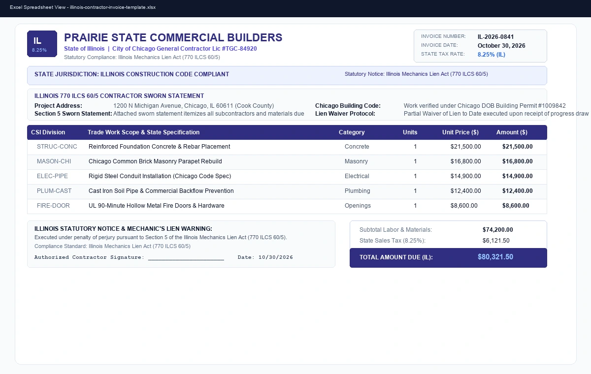 Preview of Independent Contractor Invoice & Draw Billing Template