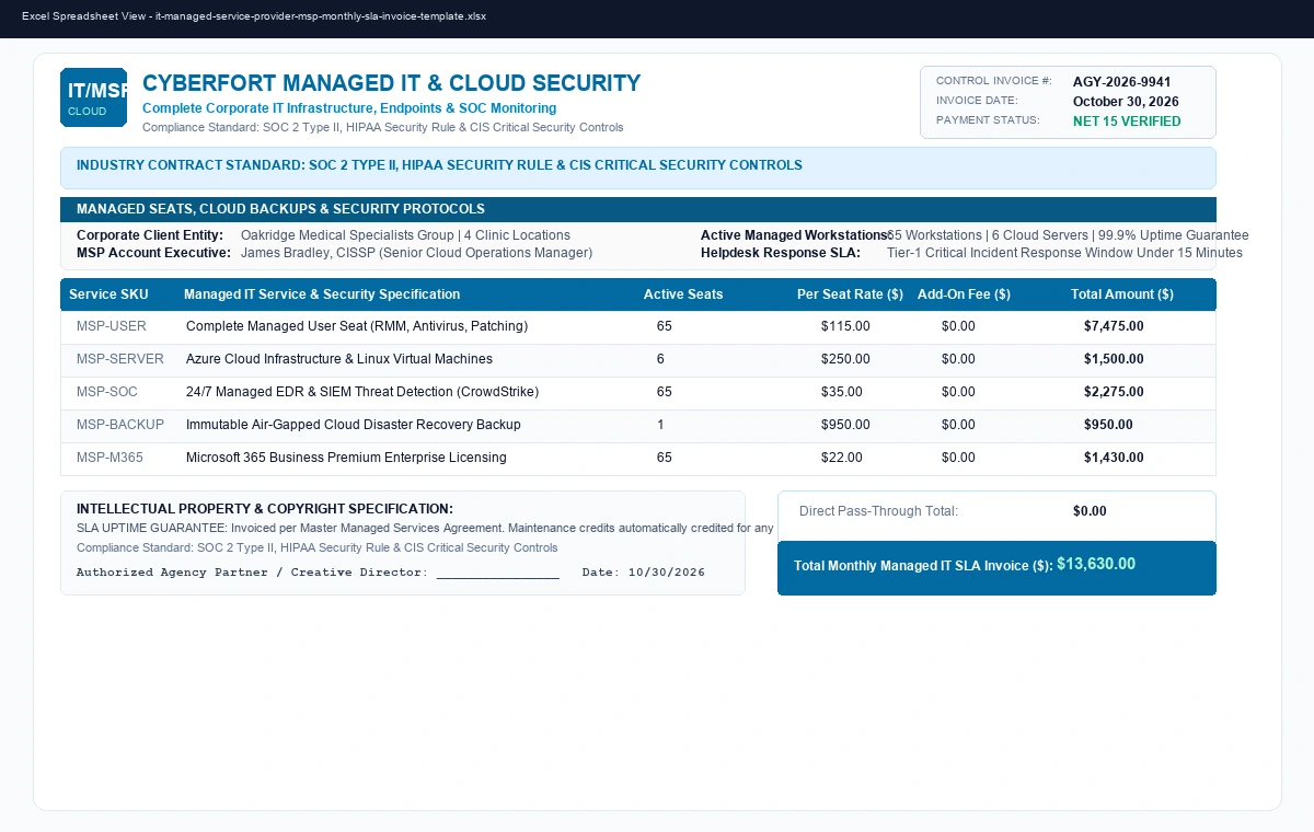 Preview of Independent Contractor Invoice & Draw Billing Template