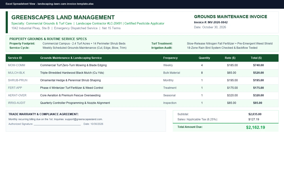 Preview of Independent Contractor Invoice & Draw Billing Template