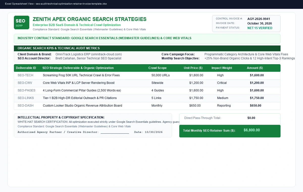 SEO Audit, Technical Optimization & Ranking Retainer Statement