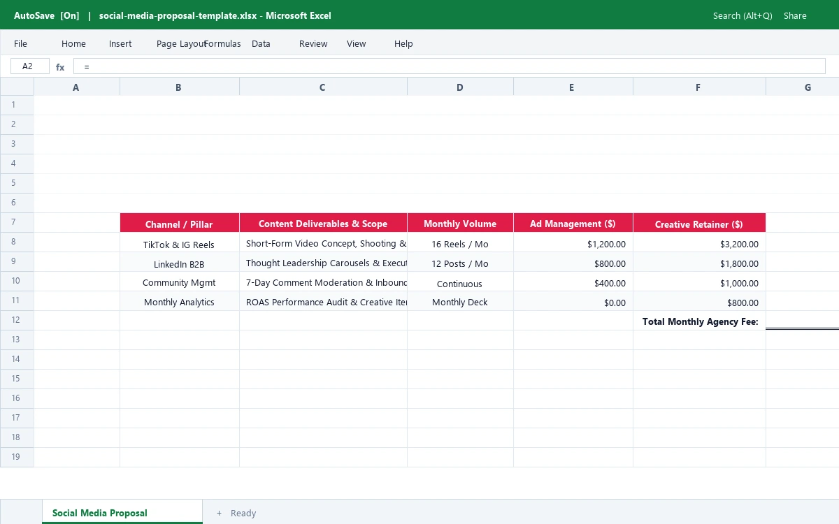 Social Media Agency Retainer & Campaign Proposal Template