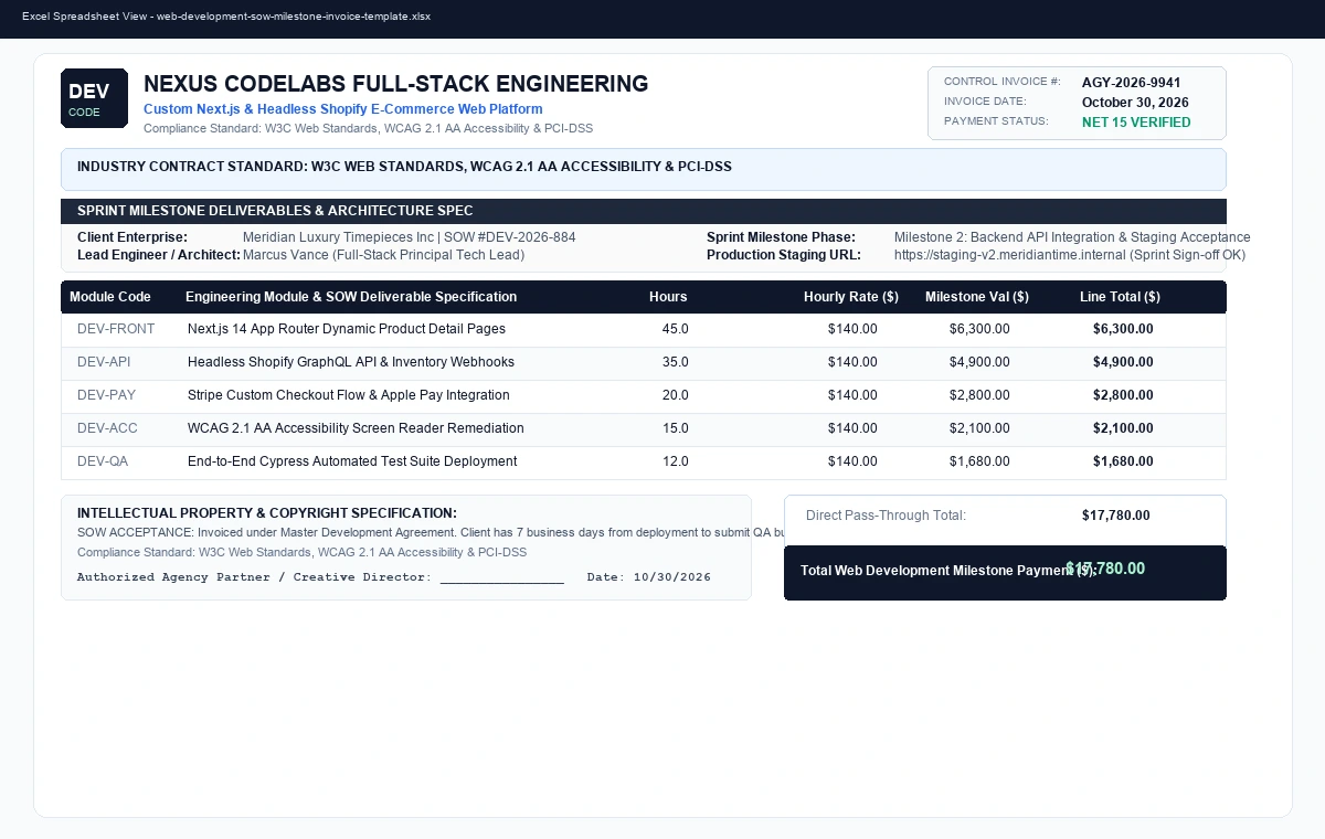 Preview of Independent Contractor Invoice & Draw Billing Template